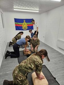 Sutton sea cadets during a training session in a modular classroom